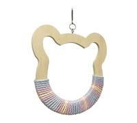 ＡＷＨＡＯ Bird Swing Toy, Chews Toy, Parrot Entertainment Swing Perch Hanging for Budgie Finches, Bear Shape