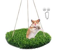 Bird Swing Toy - Large 25x44 Cm Natural Grass Mat, Foraging Climbing Perch Hammock, PP PE Construction, Hanging Hook | Eco Friendly Enrichment Activity For Cockatoo Conure Lovebird