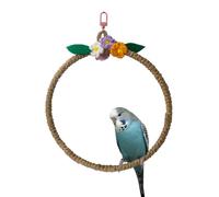 Bird Swing Toy,Parakeets Cage Hanging Toys,Cage Hemp Rope Swing With a Metal Hook for Parrot, Budgies, Cockatiels, Conures, Finches, Caiques