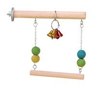 Bird Swing Toys - Funny Bell-Attached Parrot Perch Natural | Training Stand Holder Exercise Stand, Bird Play Gym for Parakeet, Conure, Cockatiel