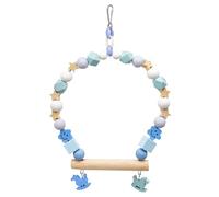 Bird Swing Toys - Hanging Cage Accessories, Wooden Parrot Swing | Colorful Swing For Small Birds, Durable Chewable Rope Perch Cage Swing Toy With Beads For Small Birds In Aviaries Homes