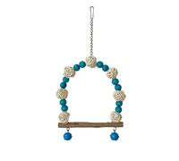 Bird Swing With Colorful Beads Swing Bridge Wood Hanging For Budgies Training Perch Toy For Birds Cage Decoration