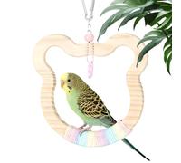 Bird Swing Wood Bear Shape Cockatiel Exercise Toy
