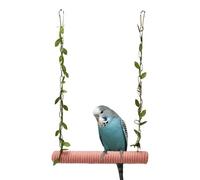 Bird Swing,Wooden Parrot Perch Stand,Swing Hanging Toys With 2PCS Metal Hooks for Parrot Budgerigar Parakeet Cockatiel Love Birds Finches