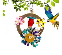 Bird Swings for Parakeets,Paper Strip Windmill, Colorful Parrot Swing Stand Chewing Toy - Pet Bird Supplies, Bird Cage Accessories with Metal Hook for Parrots, Parakeets, Cockatiels