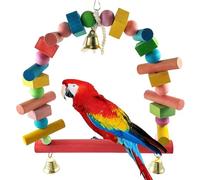 Bird Swings, Wooden Bird Swing Perch, Decorative Pet Chewing Toy, Parakeet Standing Rod for Lovebird, Conure, Finches, Cockatiel, 18 x 25 x 2cm