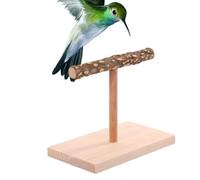 Bird T Parrot Exit - Wooden Parrot Perch, Stable Bird Training | Natural Wood Table Perch with Non-Slip Base, Birds Exercise Toy