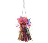 Bird Tearing Puzzle Colorful Weaving Toy Bird Cage Chewing Toy For Various Bird Birdcage Hanging Toy Parrot Supply Parrot Cage Entertainment Toy