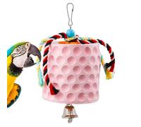 Bird Teething Stone - Pet Chew Accessory, Hanging Cage Birds Toy | Natural Rope Bound Teether with Mineral Blocks, Calcium Enriched Large Chew Treat for Parrots Budgies Squirrels Chinchillas