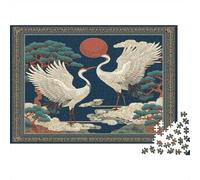 Bird-themed Rätsel Für Erwachsene |Geometric Korean Plaid Pattern| Familienspaß-Puzzles 1000pcs (75x50cm) Erwachsene