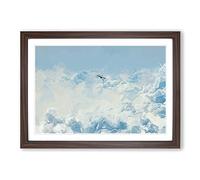 Bird Through The Clouds in Abstract Framed Print | A2 Walnut Framed Wall Art | Ready to Hang | Abstract Landscape Picture | Living Room Bedroom Lounge Office