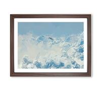 Bird Through The Clouds In Abstract Modern Art Framed Print | A2 Walnut Framed Wall Art | Ready to Hang | Abstract Landscape Picture | Living Room Bedroom Lounge Office