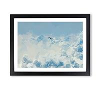 Bird Through The Clouds In Abstract Modern Art Framed Print | A4 Black Framed Wall Art | Ready to Hang | Abstract Landscape Picture | Living Room Bedroom Lounge Office