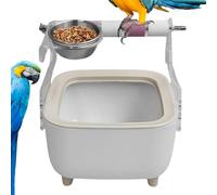 Bird Toilet Stand,Paw Grinding Perch for Birds | Paw Grinding Station with Feeding Cup for Parrot Lovebird, Desktop Parakeet Climbing Stand