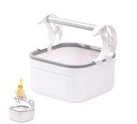 Bird Toilet Stand with Bucket, Sturdy Chew-Resistant Potty Training Perch for Parrots, Budgies, Portable Tabletop And Floor Placement, Easy Clean Design, Modern Stylish Pet Home Decor (White)