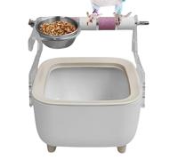 Bird Toilet Training Tool - Nail Grinding Stop, Feeding Cup Base | Parrot Lovebird Parakeet Toilet Stand, Desktop Climbing Activity Station, Indoor Small Pet Bird Exercise Cage Mountable Tray