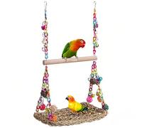 Bird Toy for Budgies - Climbing Frame & Hammock with Bell, Bird Cage Accessory Set, Parrot Toy Swing Against Boredom Ideal for Parakeets, Finches, Small Parrots