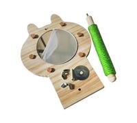 Bird Toy for Conures, Shotet Toys, Climbing Branch Toy, Cockatiel Mirror with Bass, Decorative Parrot Stand, Pet Accessories, Cage Standing Accessories for Parakeet, Cockatiel, Conure, Lovebirds