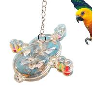 Bird Toy for Parakeets, Bird Toy Wheel, Interactive Pet Bird, Transparent Rotating Toy, Interactive Pet Bird with Multiple Feeding Holes, Rotating Toy for Middle
