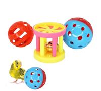 Bird Toy for Parrot - Bird Toy Parachute Chew Ball | Chew-resistant abs material, can be hung on a bell, tempting birds, pets, badgies, conures, easy to learn new skills