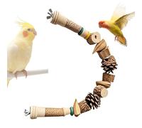 Bird Toy for Parrots, Pineapple Nut Chew Toy for Birds with Wooden Pine Cones, Natural Pine Cones with Rope as Cage Accessories, Climbing and Nibbling Toy for Cockatiels, Un