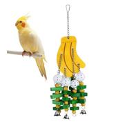 Bird Toy for Wedge Tail Parakeets - Banana Shape Bite Game Wooden Destruction Toy - Wooden Bird Activity Toy with Balls and Beads - for Budgies Cockatiels Claw Care