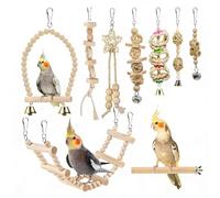 Bird Toy | Interactive Wooden Chews - Parakeet Toy Bird Cage Accessories | For Business, Climbing, Home, Cage, Budgies, Cockatiels, Lovebirds and Finches