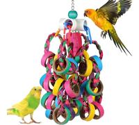Bird Toy Natural Chewable Perch Climbing Ornaments | Parrot Chew Toys for Parakeets Lovebirds Macaws Cockatiels Home Indoor Outdoor Yard Porch