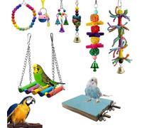 Bird Toy, Pack of 8 Cockatiels Training Accessories, Chew Training Toys for Birds - For Macaw Wedge Tail Parakeets Budgies Lovebird Grey Parrots Muniastrilds Beos Animal Shelters