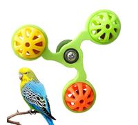 Bird Toy - Rotating Macaw Cage Windmill with 3 Bells, Parakeet Enrichment Toy | Chew and Play Activity for Parakeets, Parakeets, Turtle Doves, Relieve Boredom and Mental Voice