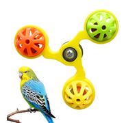 Bird Toy - Rotating Macaw Cage Windmill with 3 Bells, Parakeet Enrichment Toy | Chew and Play Activity for Parakeets, Parakeets, Turtle Doves, Relieve Boredom and Mental Voice