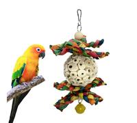 Bird Toy - Search and Destruction Interactive Made Of Natural Wood, With Bell Interactive Bird Toy | For Small And Medium Macaws Beak Care Inseparable Net