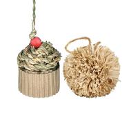 Bird Toy, With Natural & Safe Materials, Hay And Paper, Bird Shredding Toy, Parakeet Chewing Toys, Interactive Swing Design, For Lovebird, Cockatiel, Conure, Macaw, Canary, Pigeon