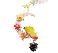 Bird Toy - Wooden Bird Swing Foraging Toy | Multipurpose Swing Standing Toy, Excellent Quality Interactive Bird Swing, Parakeet Foraging Toy for Cockatiel, Conure, Budgerigars,