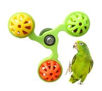 Bird Toys - 3D Printed Rotating Windmill With Bells 11cm | Interactive Chew Enrichment Toy | For Parakeets Conures Lovebirds Boredom Relief Play And Enjoyable Entertainment.