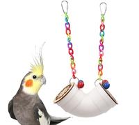 Bird Toys, Bird Foraging Toys with Wooden Lids and Colorful Plastic Decor, Cage Accessories for African Grey, Budgie, Cockatiel, Lovebird, Quaker, Caique, Green Cheek, Small to Medium Birds