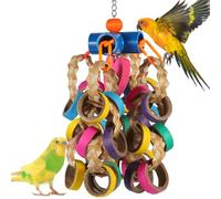 Bird Toys, Conure Toys, Foraging Crusher for Birds and Parrots, 24 Pieces, Colorful Bagel Chew Rings for Small Parrots, Budgies, Conures, Cockatiels, Birds