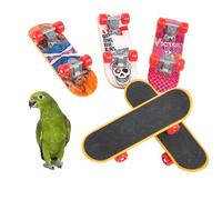 Bird Toys for Parakeets, Bird Skateboard Toy, Parrot Scooter Matte Surface Mini Skateboard Parrot Toy Flexible Wheel Bird Training Toy for Budgies Parakeets Cockatiel Random Color