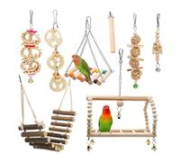 Bird Toys for Parrots 8-Piece Parakeet Climbing Supplies