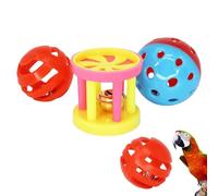 Bird Toys For Parrots - Colorful Cage Play Accessories For Budgies | Bird Training Balls | Bite Resistant Hangable Chewing Ball | 1.46x1.61 Inches | Toys For,Budgies, Conures, Parakeets