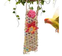Bird Toys for Parrots: Shredding Hammock, Feeding | Colorful Paper Rope Hanger & Catch Cage Accessories for Budgies, Cockatiels, Lovebirds, Conuro