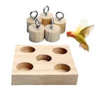 Bird Toys for Parrots - Wood Parakeet Peg Toy,Parrot Stress Relief Playing Tool for Lovebirds Budgies, Bird Training Device