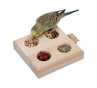 Bird Toys Parakeets - Wooden Foraging Feeder | Natural Interactive Fun Accessory Small Size, Cockatiels Outdoor Indoor Patio Inside Hammock Window Courtyard Balconies Garden Yard Activity Play Enrichm