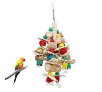 Bird Toys, Parrot Toys, Budgie Toy, Parrot Chewing Toy, Natural Handmade Corn Cob Chew String Toy, Rattan Ball Natural Corn Cob Tearing Toys for Large Bird Parrots African Grey Parakeet Various Birds