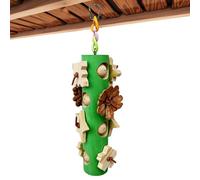 Bird Toys Parrots Wooden Natural Teeth, Grinding Bird Gnawing Toy System Design, 1.6 x 1.6 x 10.4 Inch Cage Hanging Chew Accessory, Parakeet Cockatiel Lovebirds Conure Canary Play