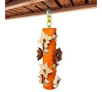 Bird Toys Parrots Wooden Natural Teeth, Grinding Bird Gnawing Toy System Design, 1.6 x 1.6 x 10.4 Inch Cage Hanging Chew Accessory, Parakeet Cockatiel Lovebirds Conure Canary Play