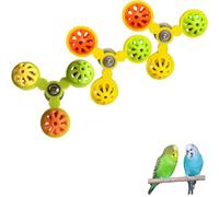Bird Toys - Rotating Windmill with 3 Bells, Activity Toy for Training, Exercise and Environmental Enrichment of Parrots, Cockatiels, Nymphs and Macaws