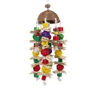 Bird Toys - Wooden Coconuts Shell, Birds Chewing Toy, Adaptable | Resist Persistent Biting Hanging Cage Colorful Wooden Blocks For Macaws Sparrow Parakeet Conures Cockatiels Finches