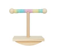 Bird Training Stand, Interactive Wooden Parrot Perch, Bite Resistant Tabletop Standing Stick, Sturdy Stable Base, Training Tool for Macaws, Play Sessions, 6.5x3.35x6.5 inches