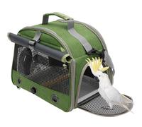 Bird Travel Bag,Bird Carrier for Travel,Birds Carrier Parrot Traveling Cage with Perch and Side Window for Parakeet and Small Parrot,33x26x22cm (green)